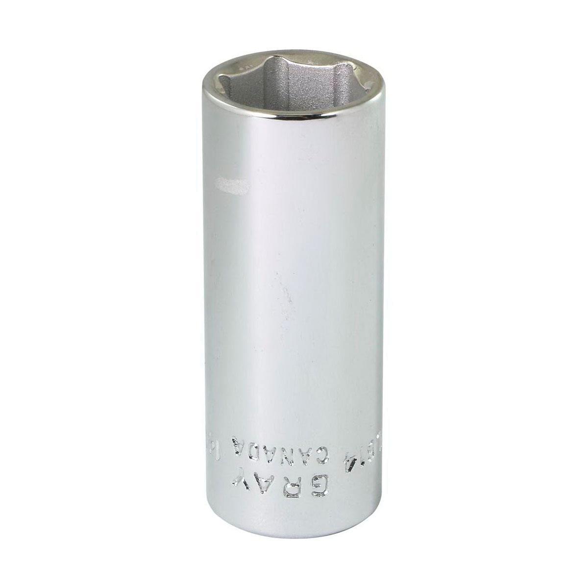 Gray Tools ML614 Deep Socket, Metric, 1/4 in, 14 mm Hex Socket, 6 Points