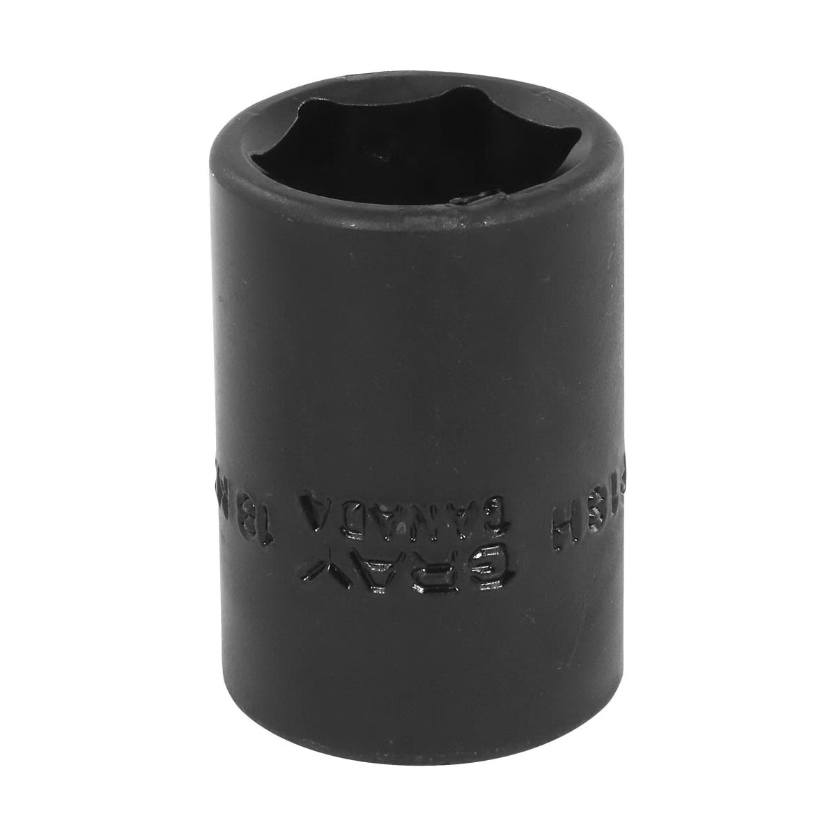 Gray Tools MP18H Standard Impact Socket, Metric, 1/2 in Square Drive, 18 mm Hex Socket, 6 Points