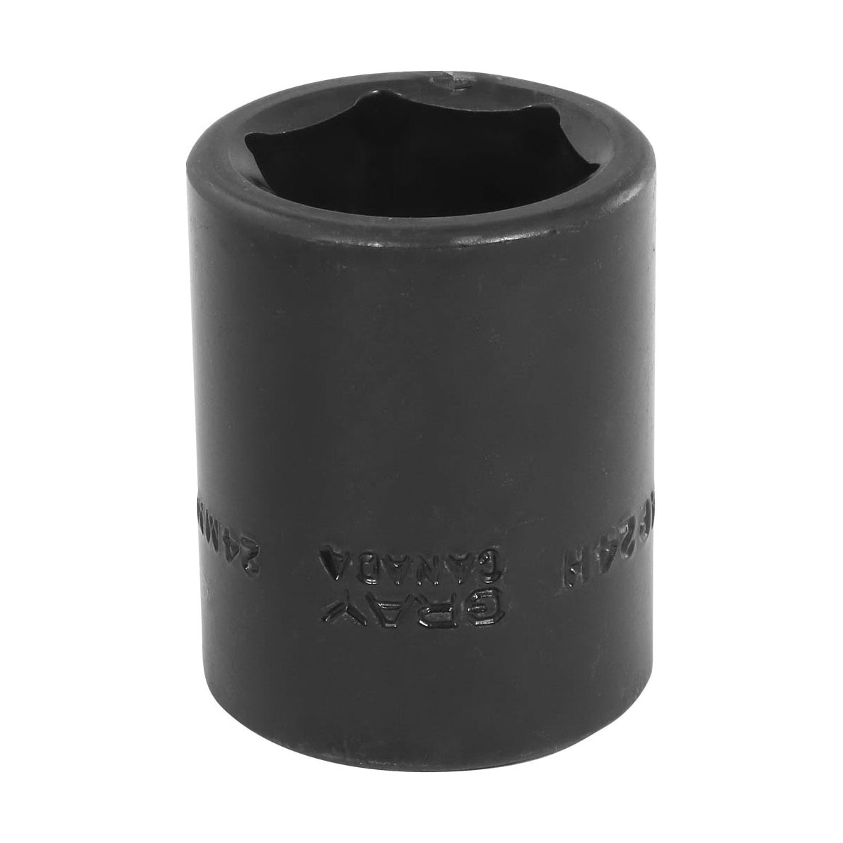 Gray Tools MP24H Standard Impact Socket, Metric, 1/2 in Square Drive, 24 mm Hex Socket, 6 Points