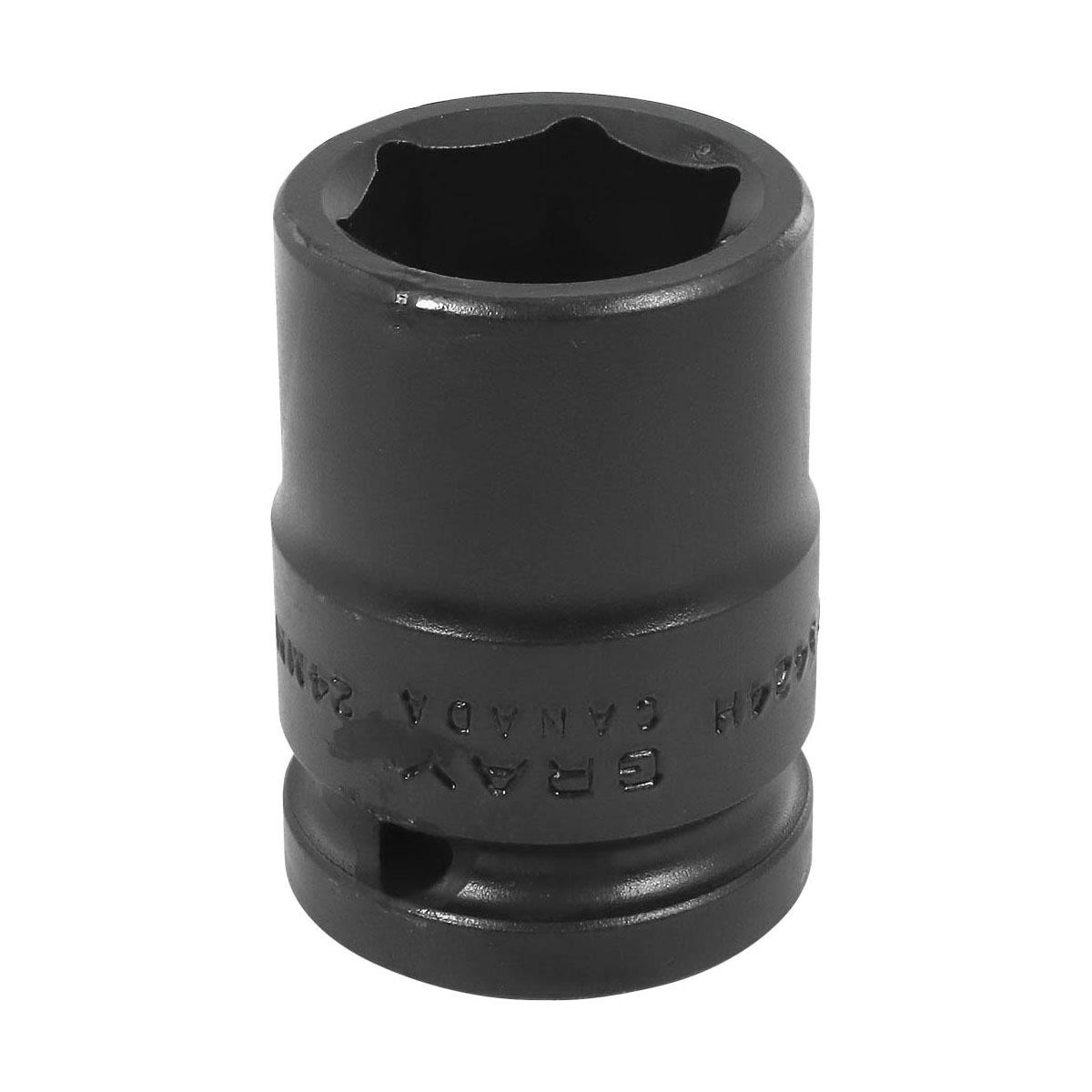 Gray Tools MP3424H Standard Impact Socket, Metric, 3/4 in, 24 mm Hex Socket, 6 Points
