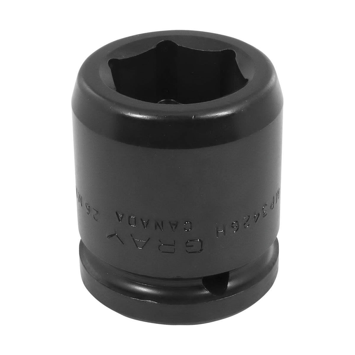 Gray Tools MP3426H Standard Impact Socket, Metric, 3/4 in, 26 mm Hex Socket, 6 Points