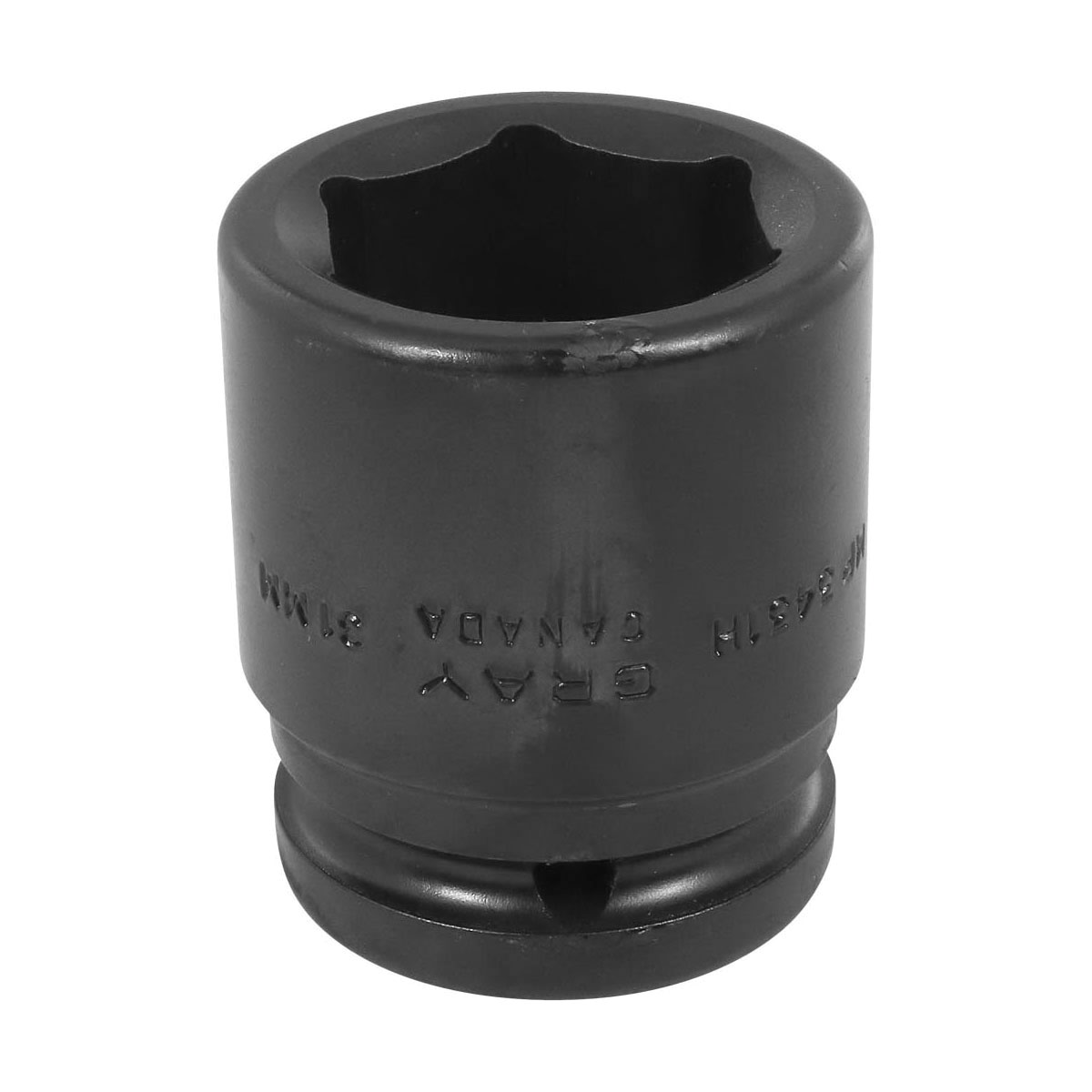 Gray Tools MP3431H Standard Impact Socket, Metric, 3/4 in, 31 mm Hex Socket, 6 Points