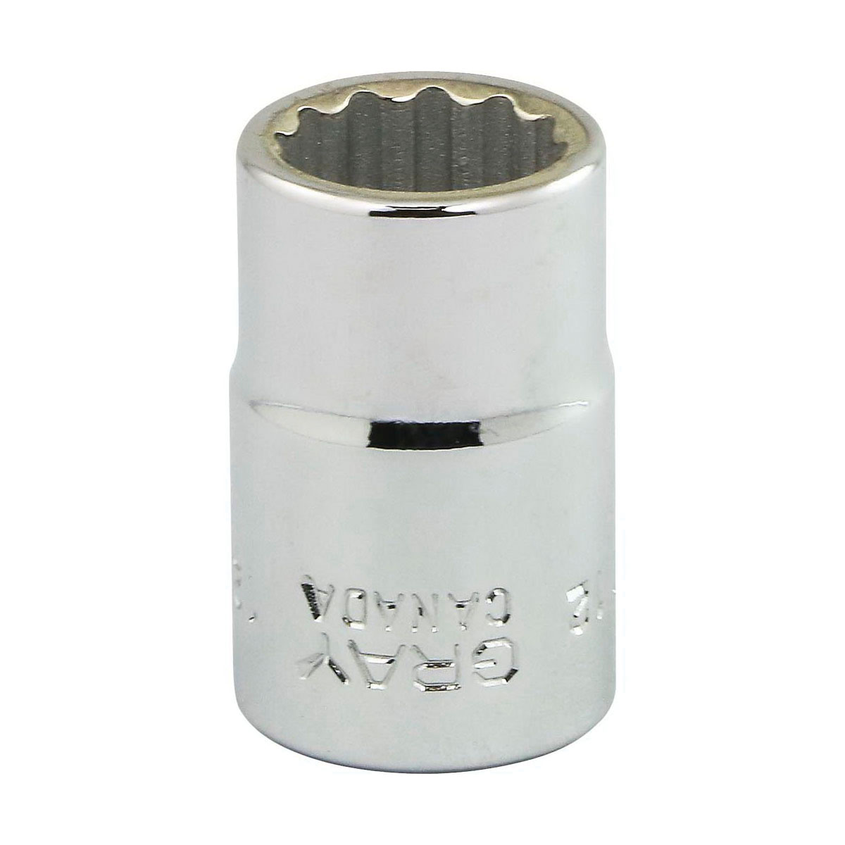 Gray Tools MT12 Standard Socket, Metric, 3/8 in, 12 mm Hex Socket, 12 Points