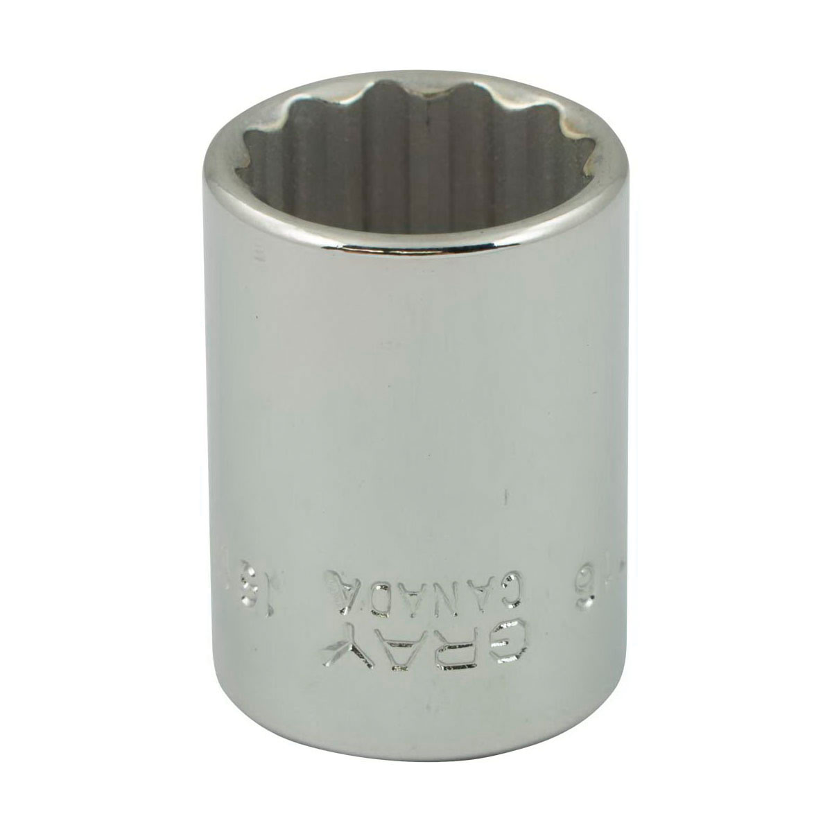 Gray Tools MT16 Standard Socket, Metric, 3/8 in, 16 mm Hex Socket, 12 Points