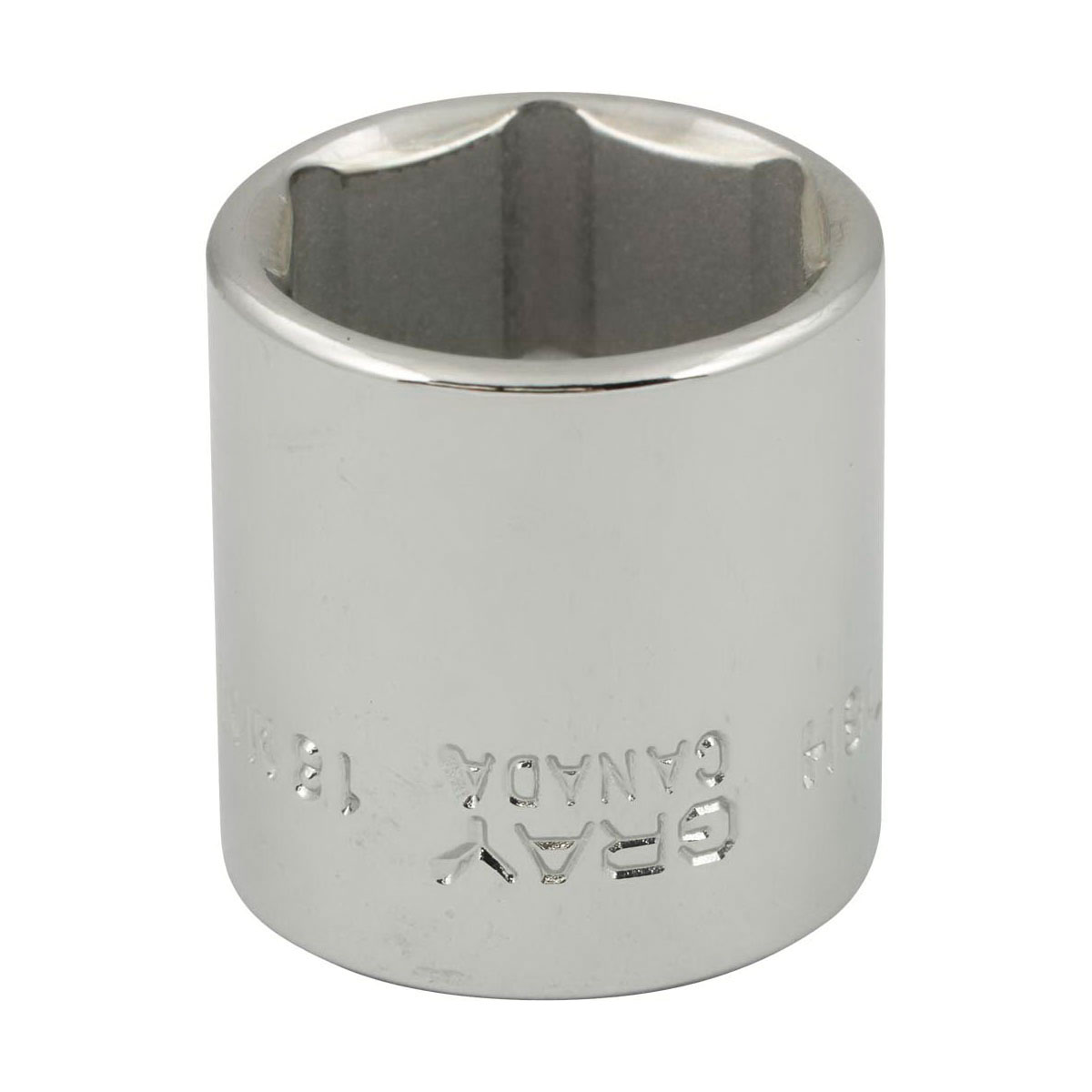 Gray Tools MT18H Standard Socket, Metric, 3/8 in, 18 mm Hex Socket, 6 Points