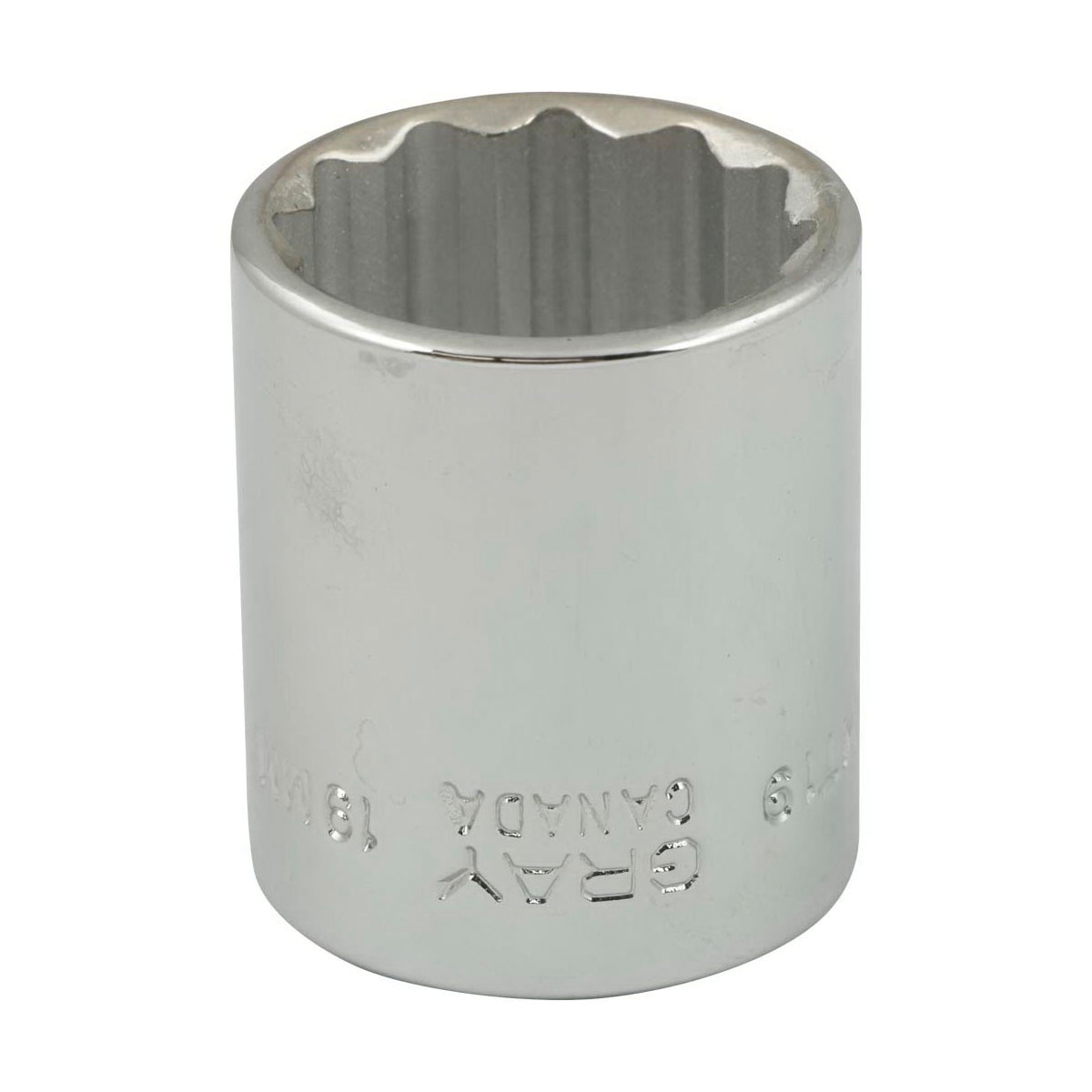 Gray Tools MT19 Standard Socket, Metric, 3/8 in, 19 mm Hex Socket, 12 Points