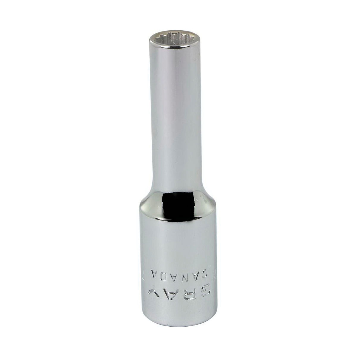 Gray Tools MTL7 Deep Socket, Metric, 3/8 in, 7 mm Hex Socket, 12 Points