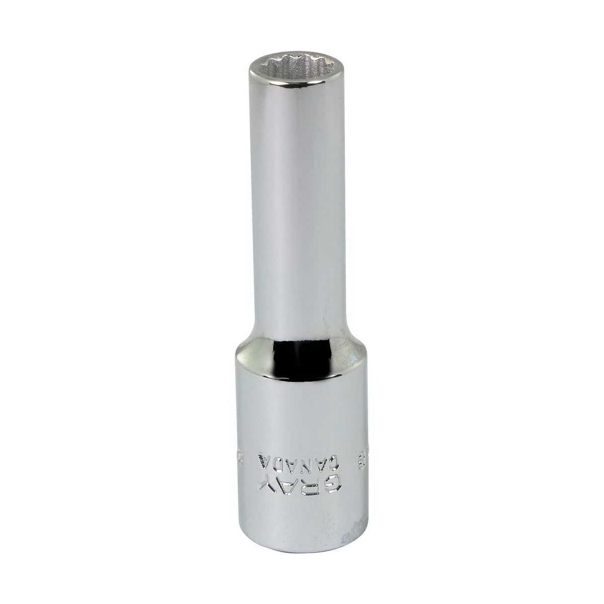 Gray Tools MTL8 Deep Socket, Metric, 3/8 in, 8 mm Hex Socket, 12 Points