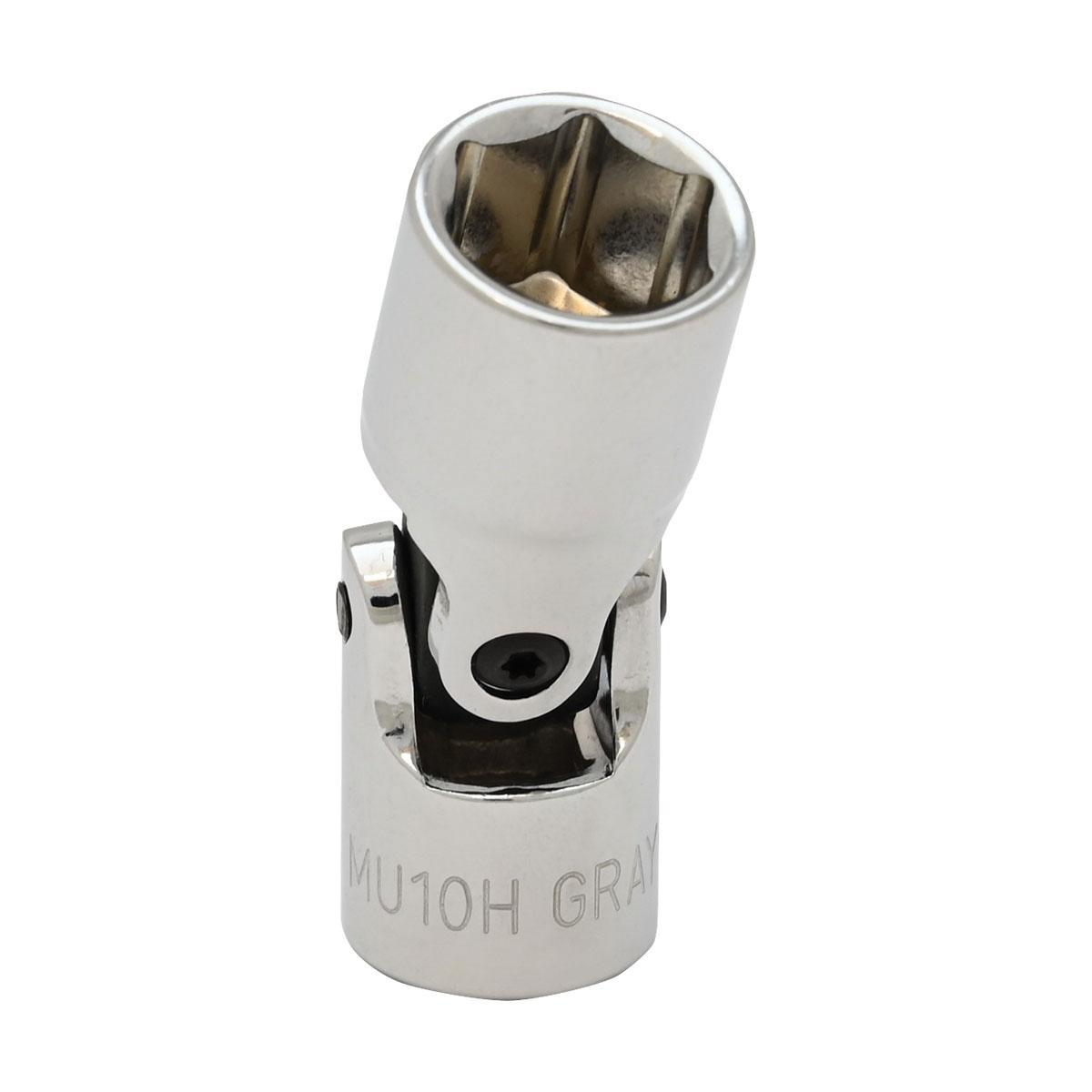 Gray Tools MU10H Standard Socket, Metric, 1/4 in, 10 mm Hex/Universal Joint Socket, 6 Points