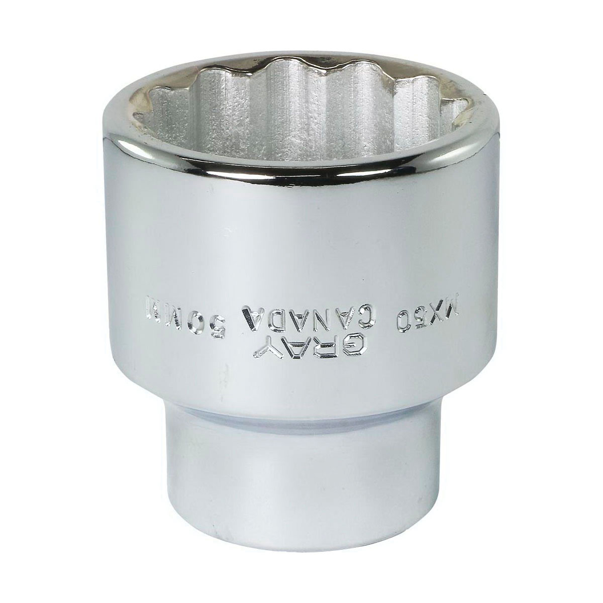 Gray Tools MX50 Standard Socket, Metric, 1 in, 50 mm Hex Socket, 12 Points