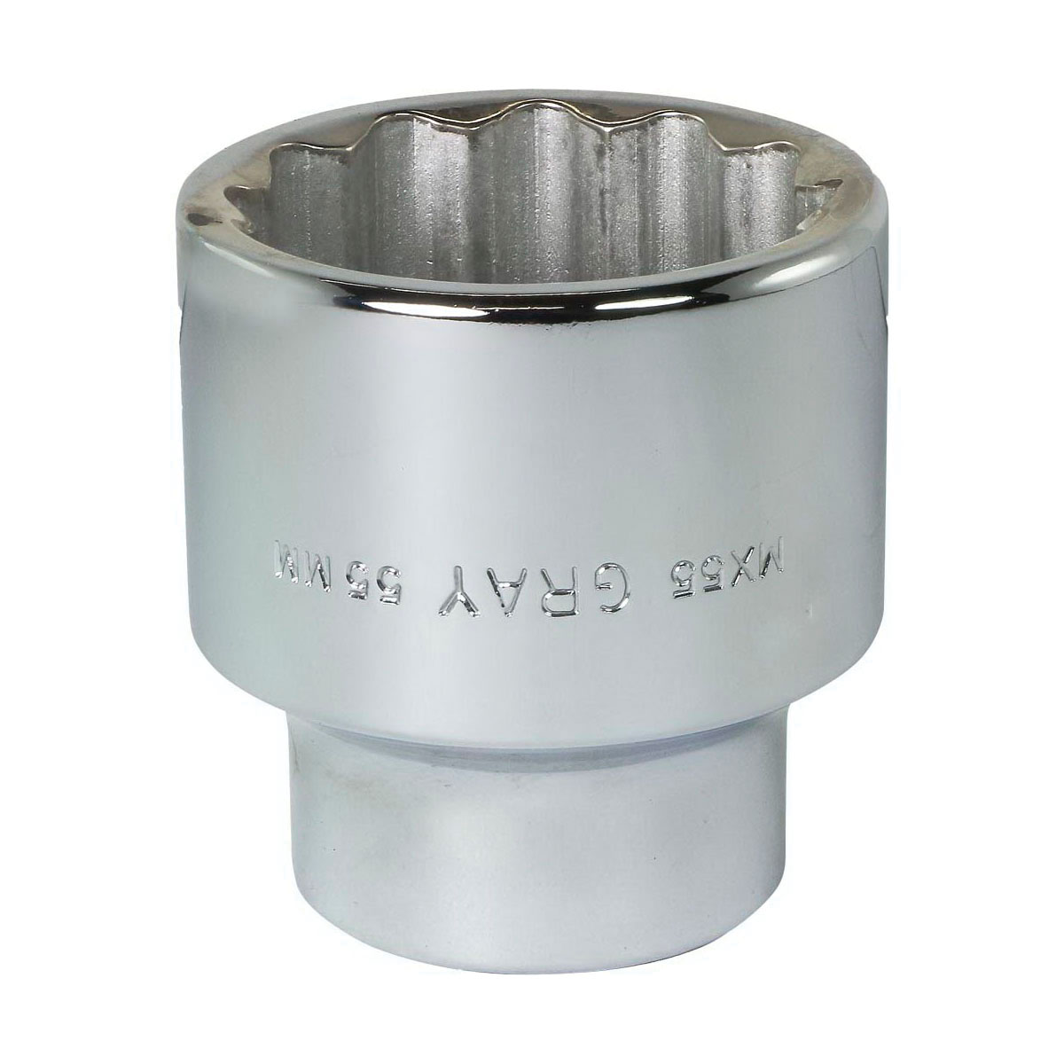 Gray Tools MX55 Standard Socket, Metric, 1 in, 55 mm Hex Socket, 12 Points