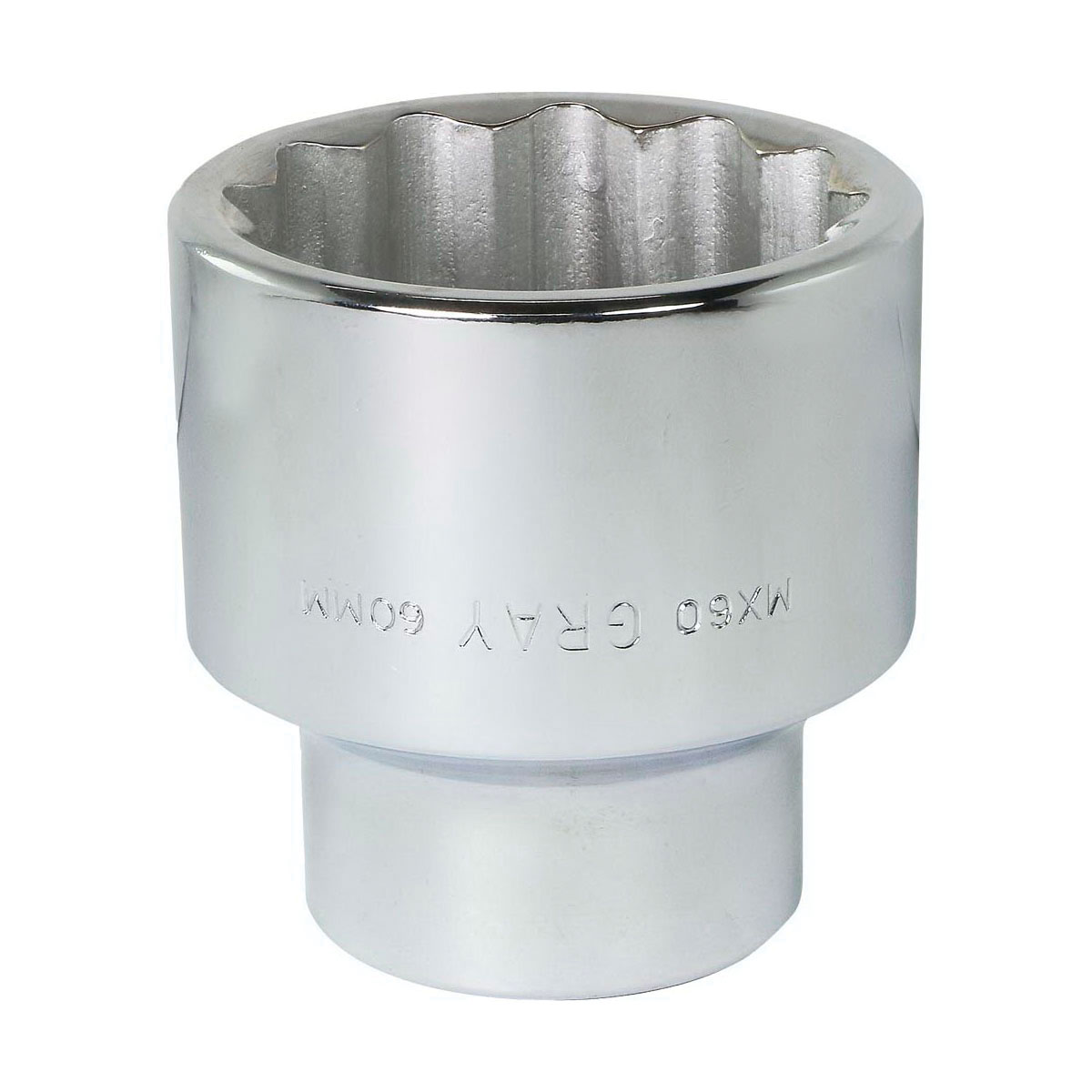 Gray Tools MX60 Standard Socket, Metric, 1 in, 60 mm Hex Socket, 12 Points