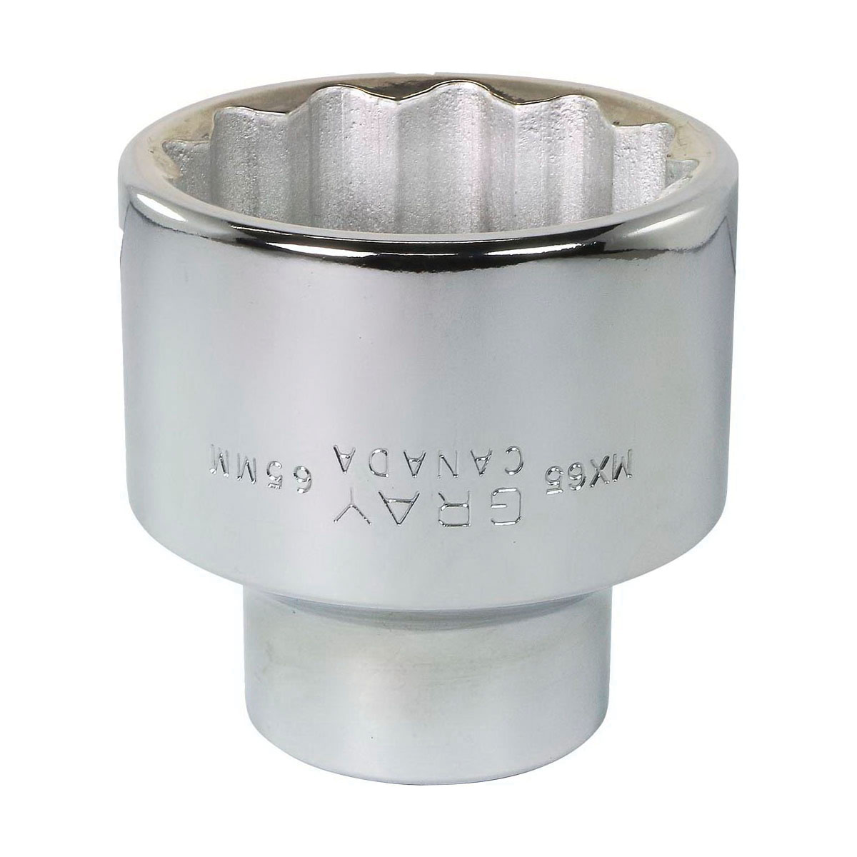 Gray Tools MX65 Standard Socket, Metric, 1 in, 65 mm Hex Socket, 12 Points