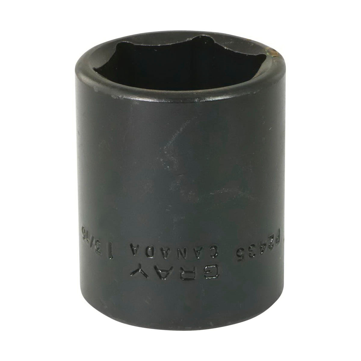 Gray Tools P2435 Standard Impact Socket, Imperial, 1/2 in Square Drive, 1-3/16 in Hex Socket, 6 Points