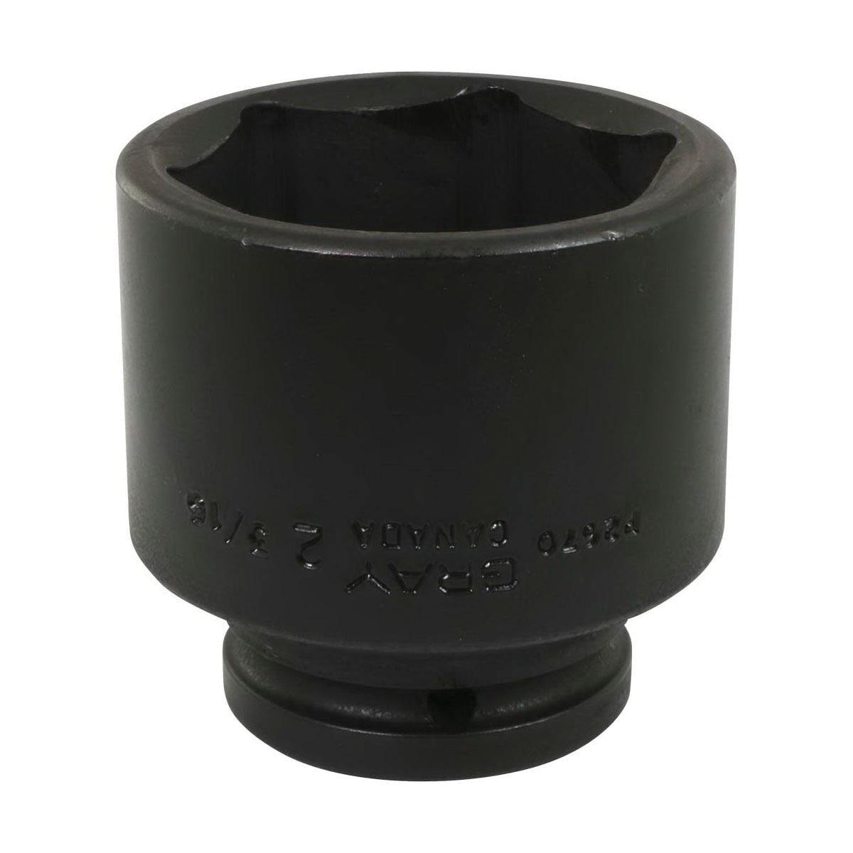 Gray Tools P2670 Standard Impact Socket, Imperial, 3/4 in Square Drive, 2-3/16 in Hex Socket, 6 Points