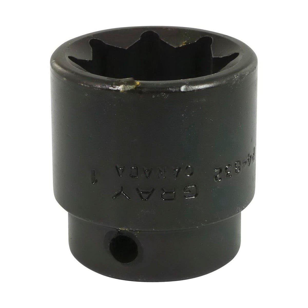 Gray Tools P4-832 Standard Impact Socket, Imperial, 1/2 in, 1 in Double Square Socket, 8 Points