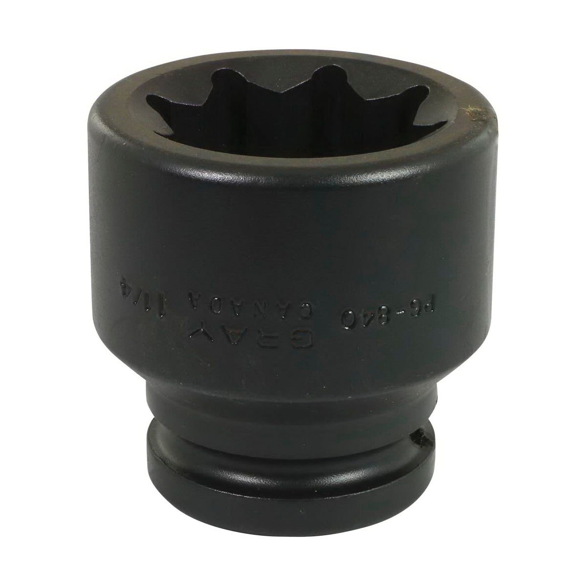 Gray Tools P6-840 Standard Impact Socket, Imperial, 3/4 in, 1-1/4 in Hex Socket, 8 Points