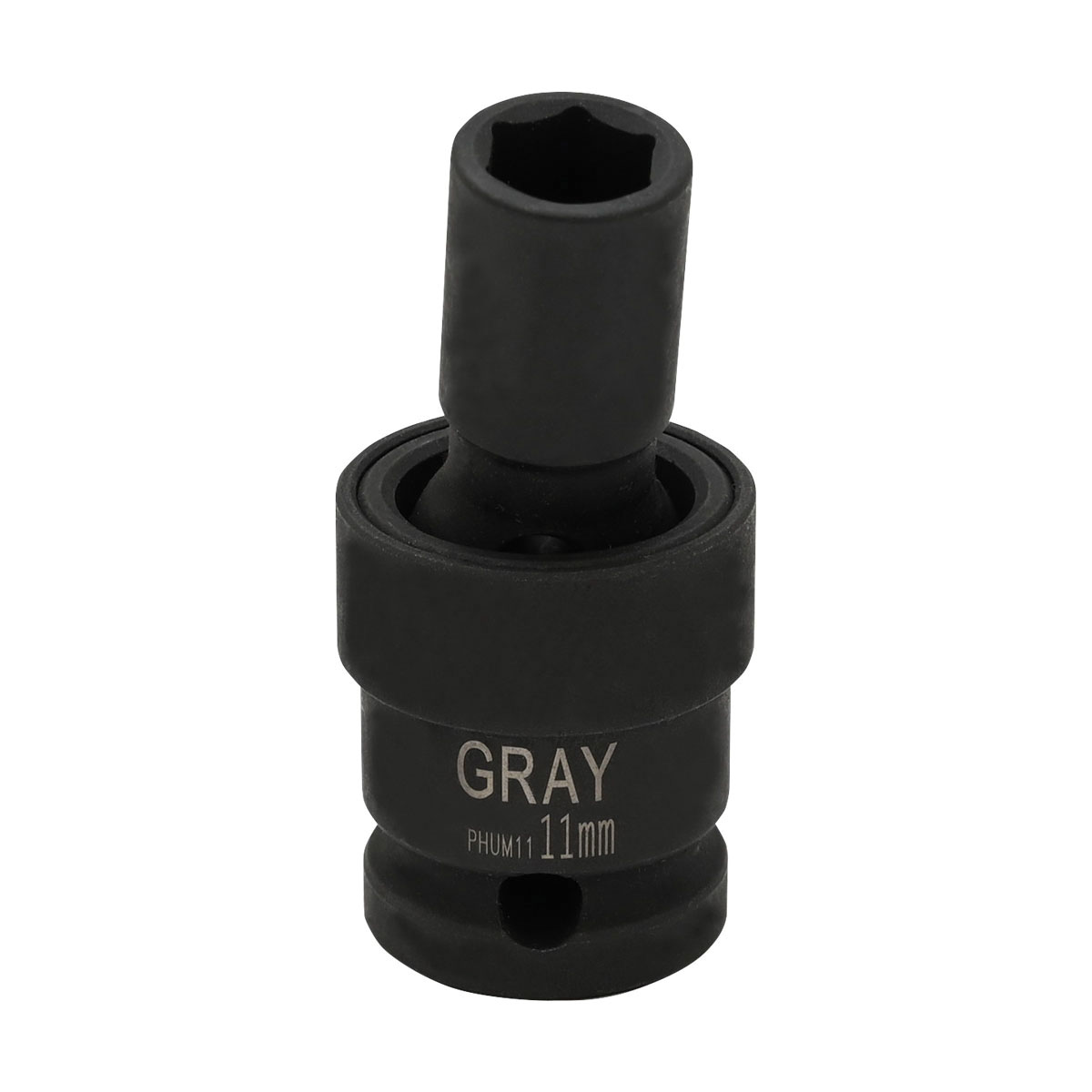 Gray Tools PHUM11 Standard Socket, Metric, 1/2 in, 11 mm Hex/Universal Joint Socket, 6 Points