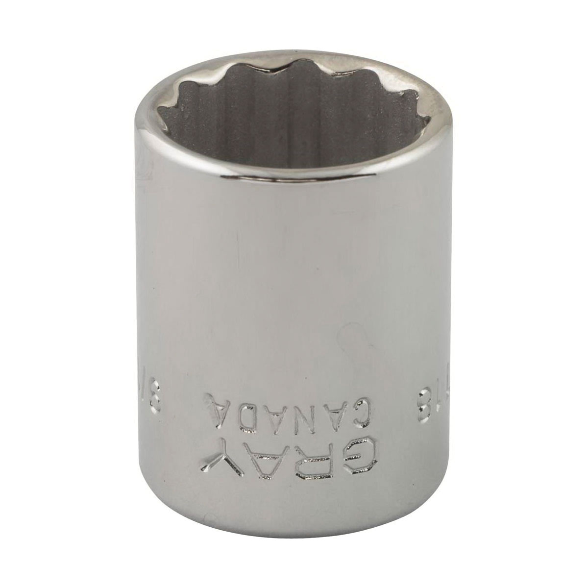 Gray Tools T18 Standard Socket, Imperial, 3/8 in, 9/16 in Hex Socket, 12 Points
