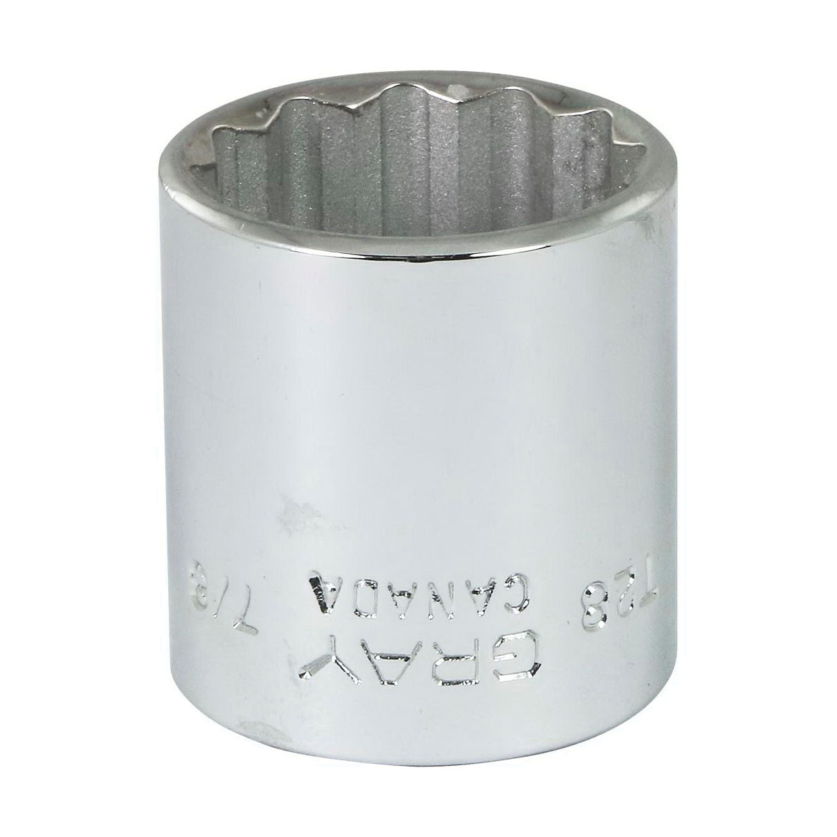 Gray Tools T28 Standard Socket, Imperial, 3/8 in, 7/8 in Hex Socket, 12 Points