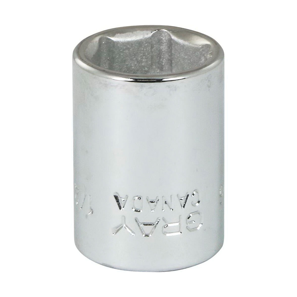 Gray Tools TH16 Standard Socket, Imperial, 3/8 in, 1/2 in Hex Socket, 6 Points