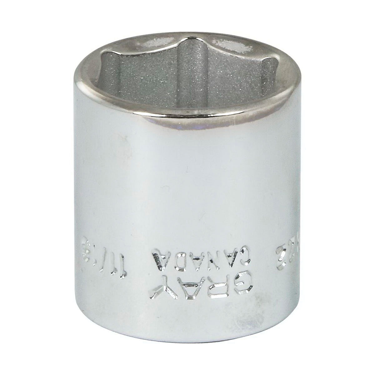 Gray Tools TH22 Standard Socket, Imperial, 3/8 in, 11/16 in Hex Socket, 6 Points