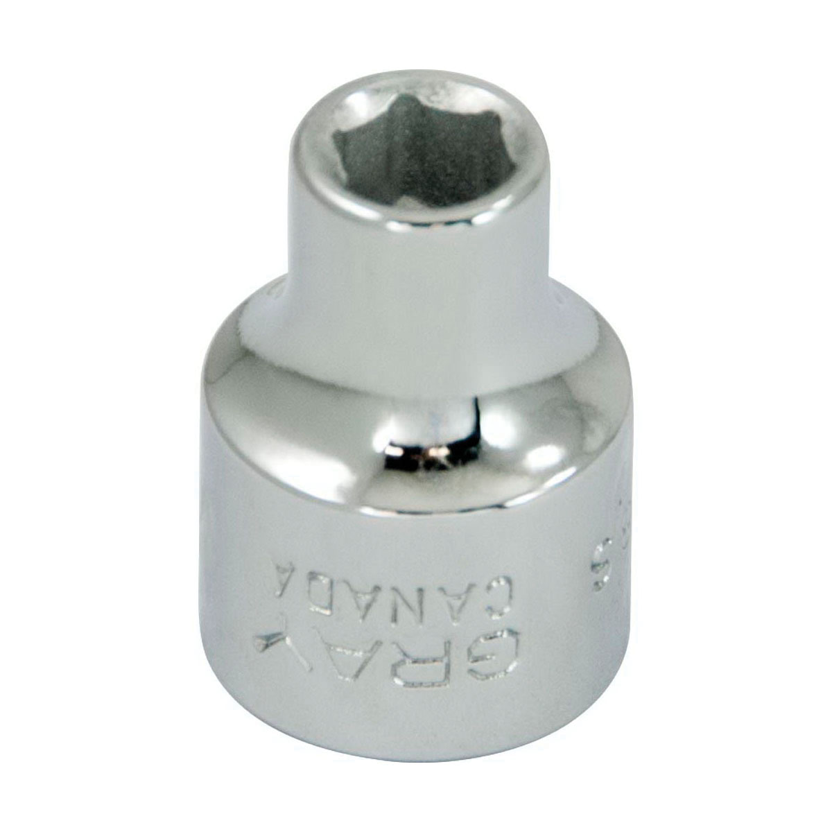 Gray Tools TH8S Standard Socket, Imperial, 3/8 in, 1/4 in Hex Socket, 6 Points