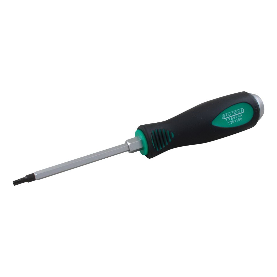Gray Tools TXS620A Heavy Duty Screwdriver, T20 Tip, 8-1/4 in OAL, 4 in L Arm, Comfort Grip Handle, Hex/Torx End, Screw Fastener, ANSI Specified
