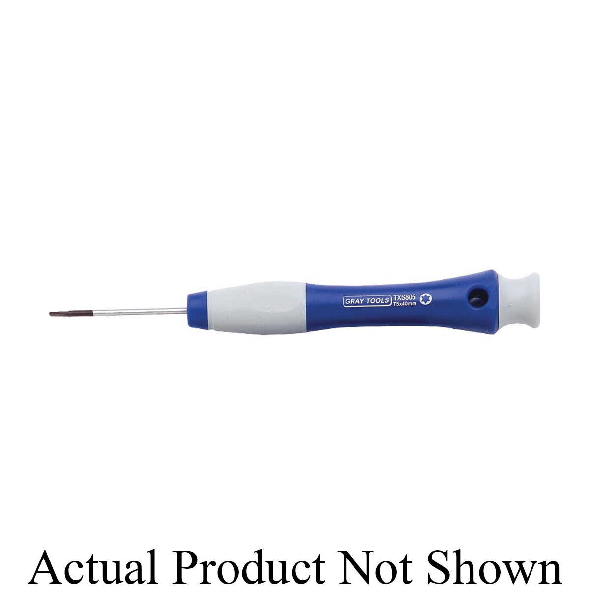 Gray Tools TXS806 Precision Screwdriver, T6 Tip, 6-1/2 in OAL, 1-1/2 in L Arm, Cushioned/Non-Slip Handle, Torx End, Screw Fastener, ANSI Specified