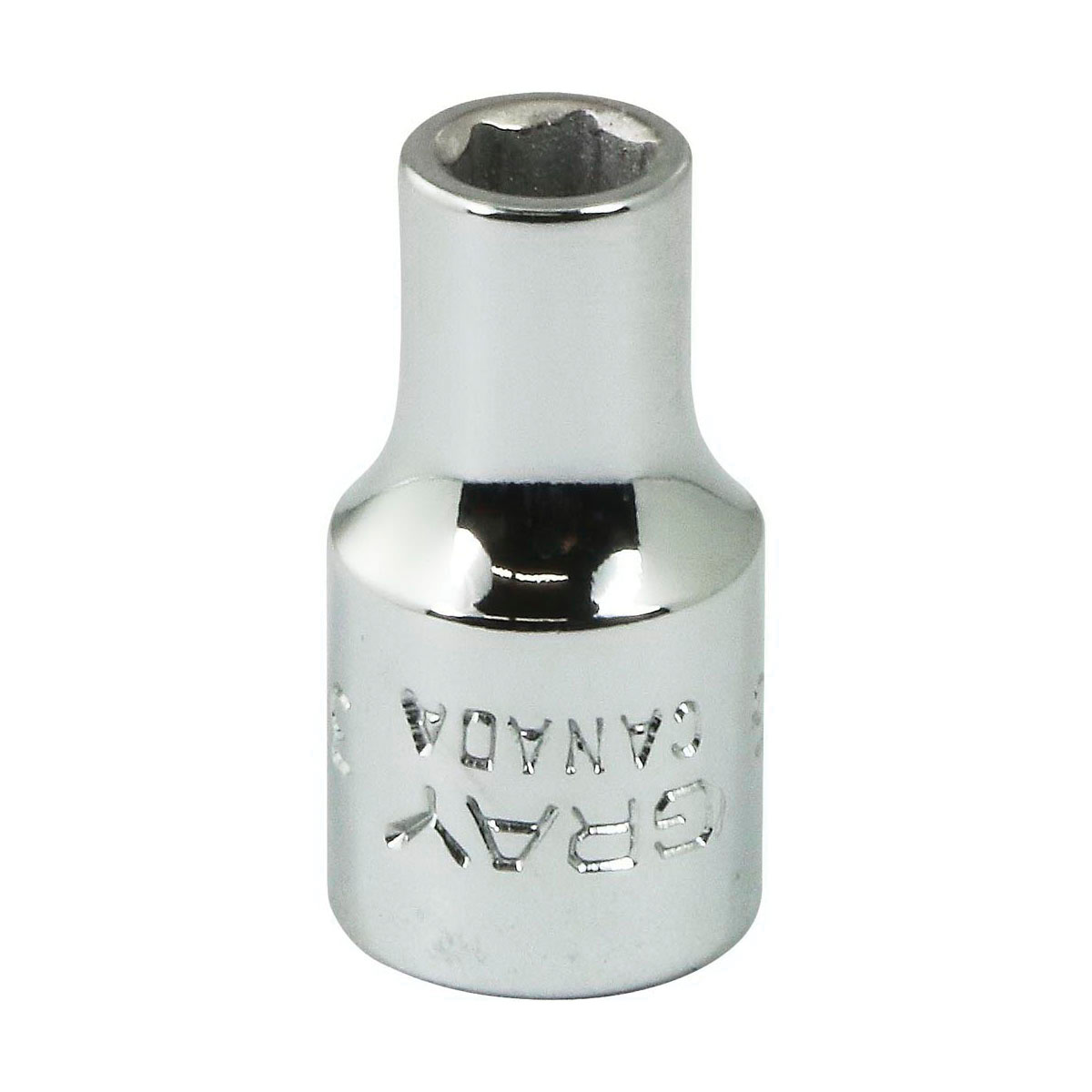 Gray Tools V6 Standard Socket, Imperial, 1/4 in, 3/16 in Hex Socket, 6 Points