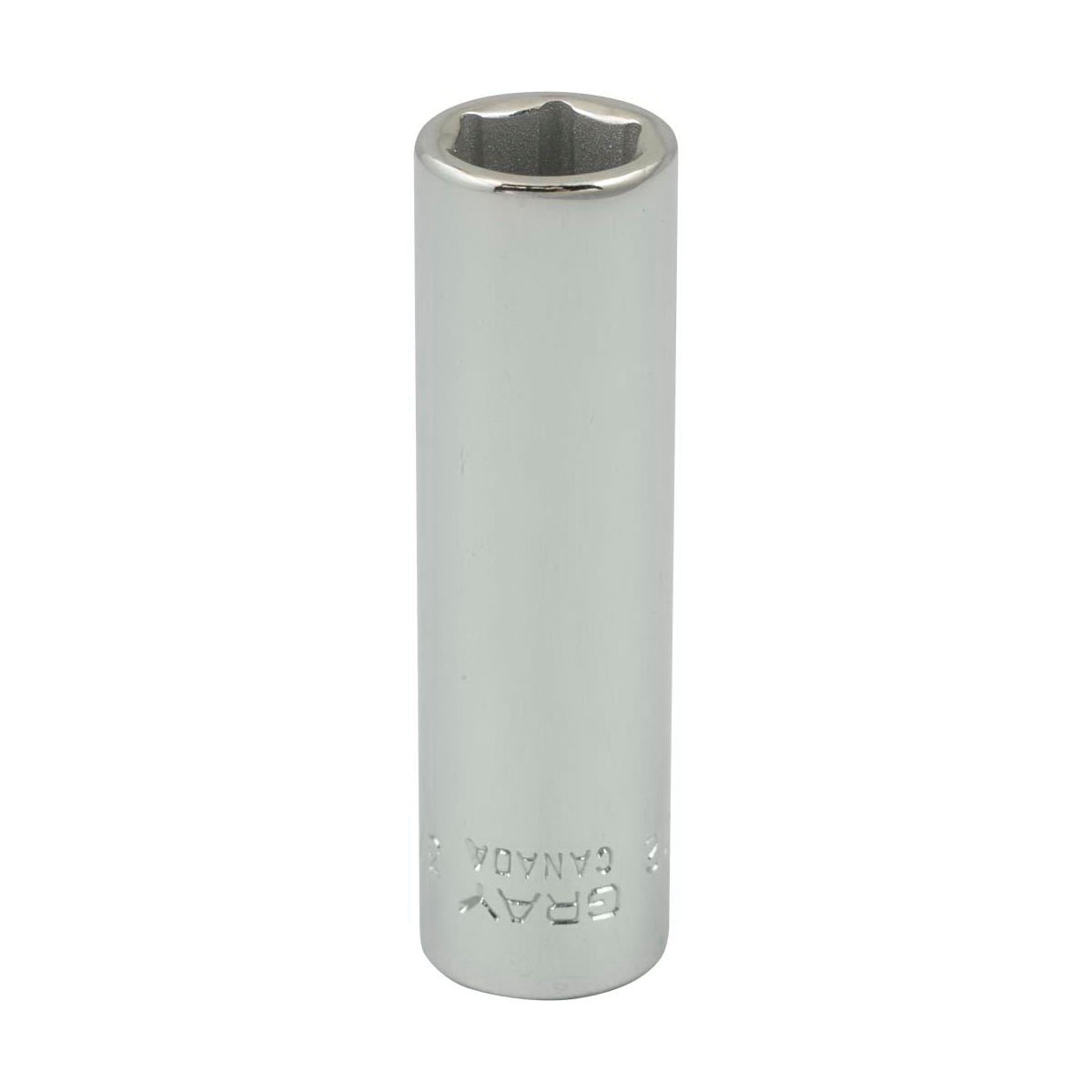 Gray Tools VL12 Deep Socket, Imperial, 1/4 in, 3/8 in Hex Socket, 6 Points