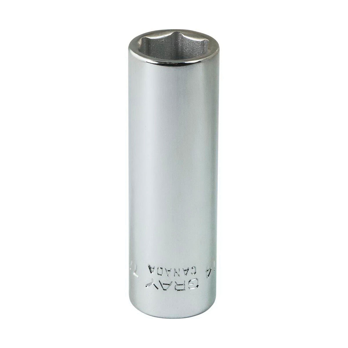 Gray Tools VL14 Deep Socket, Imperial, 1/4 in, 7/16 in Hex Socket, 6 Points