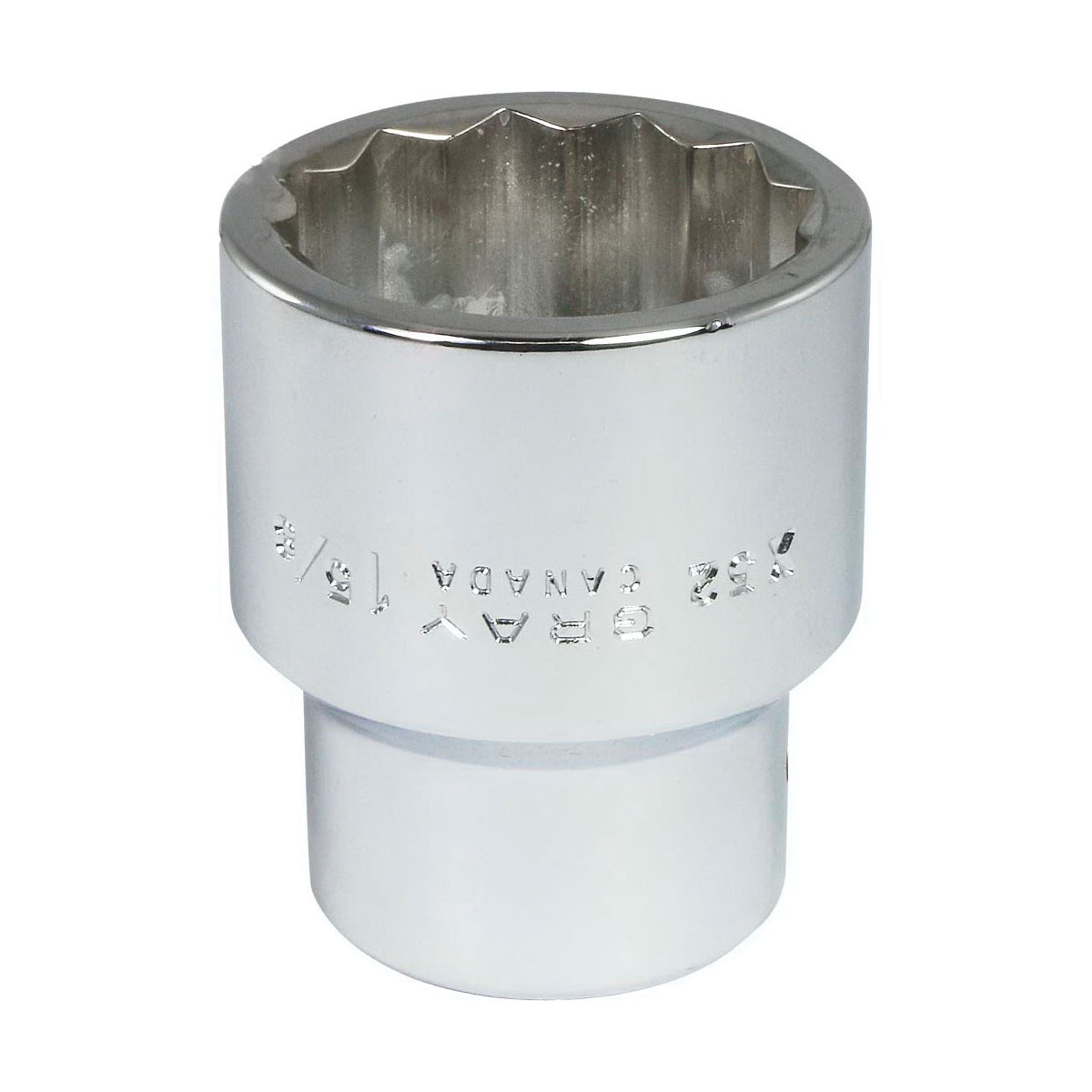 Gray Tools X52 Standard Socket, Imperial, 1 in, 1-5/8 in Hex Socket, 12 Points