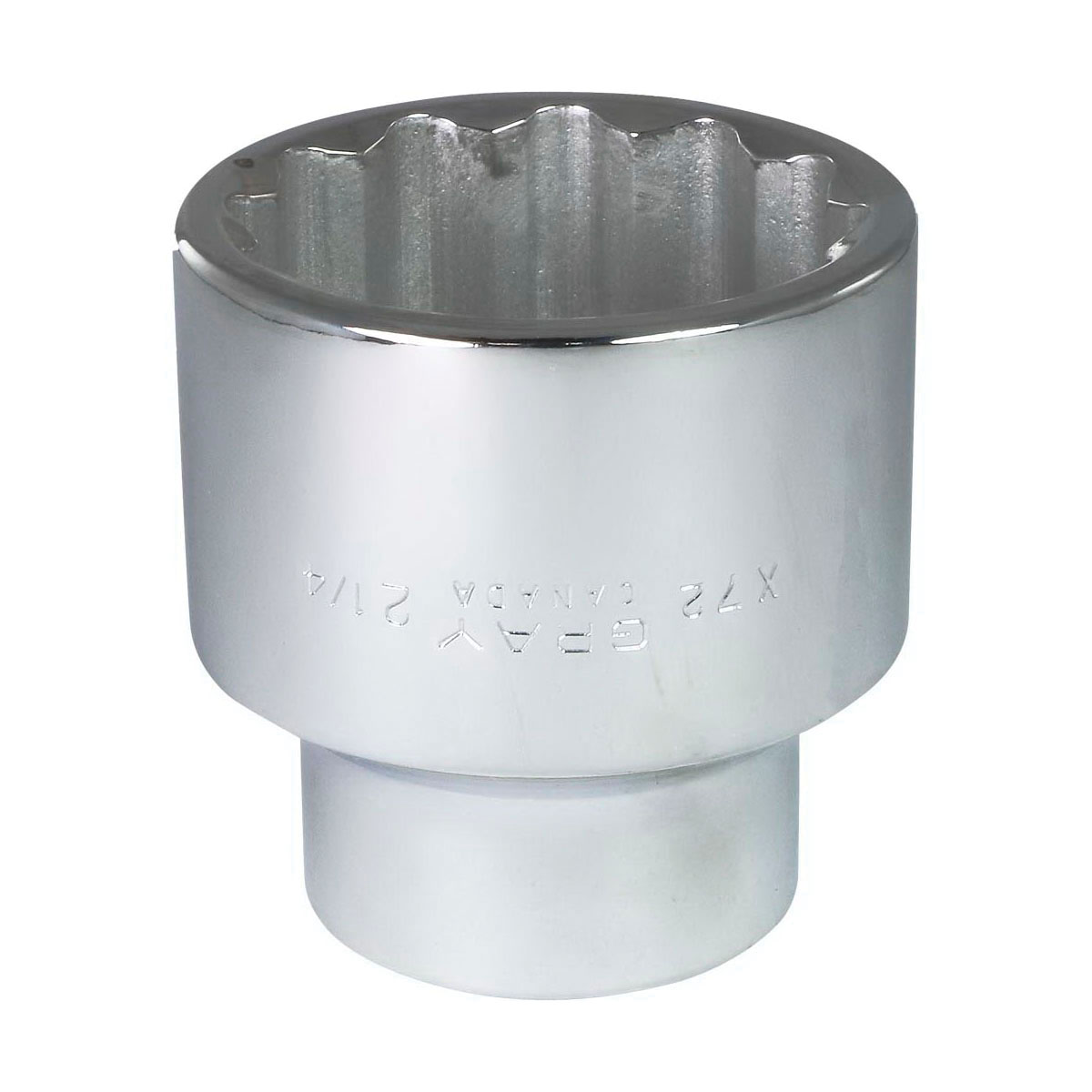 Gray Tools X72 Standard Socket, Imperial, 1 in, 2-1/4 in Hex Socket, 12 Points