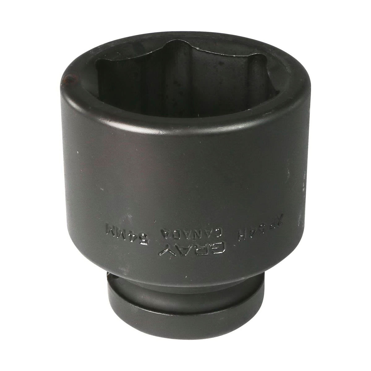 Gray Tools XP54H Standard Impact Socket, Style 3, Metric, 1 in Square Drive, 54 mm Hex Socket, 6 Points