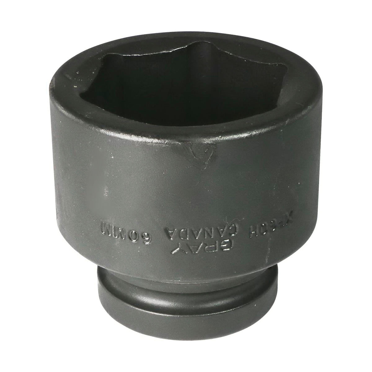 Gray Tools XP60H Standard Impact Socket, Style 3, Metric, 1 in Square Drive, 60 mm Hex Socket, 6 Points
