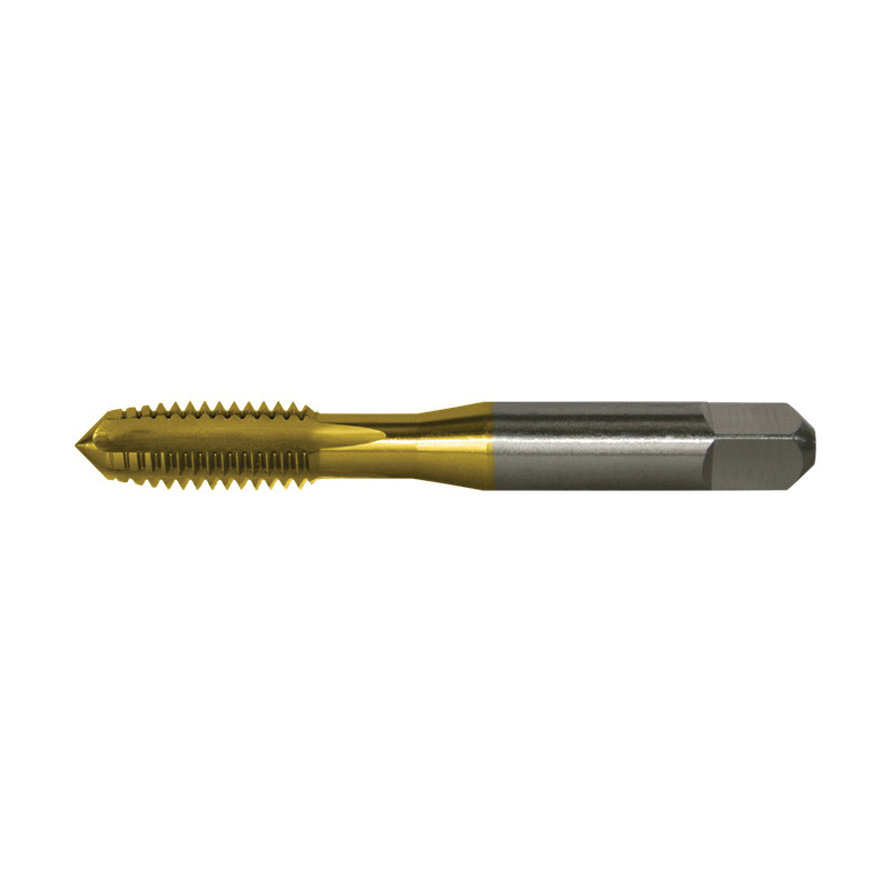 Greenfield Threading 307711 HTGP-TN General Purpose Standard Straight Flute Hand Tap, Right Hand Cutting, 7/8-9 Thread, H4 Thread Limit, Plug Chamfer, 4 Flutes, TiN Coated, HSS