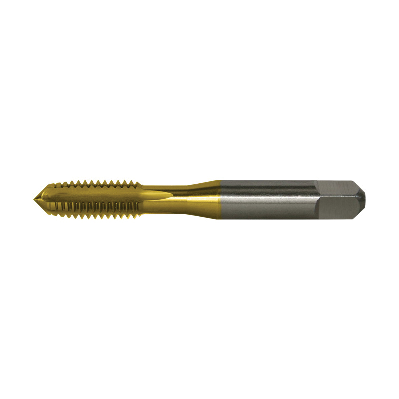 Greenfield Threading Vermont Tap and Die® 307703 HTGP-TN General Purpose Standard Straight Flute Hand Tap, Right Hand Cutting, 7/8-9 Thread, H4 Thread Limit, Tapered Chamfer, 4 Flutes, TiN Coated, HSS