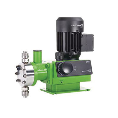 Grundfos 95724400 DMH 280 Hydraulic Piston Diaphragm Metering Dosing Pump, 0.9 gph Flow Rate, 4/6 mm Pipe Inlet x 4/6 mm Pipe Outlet, 115 VAC, 1 ph