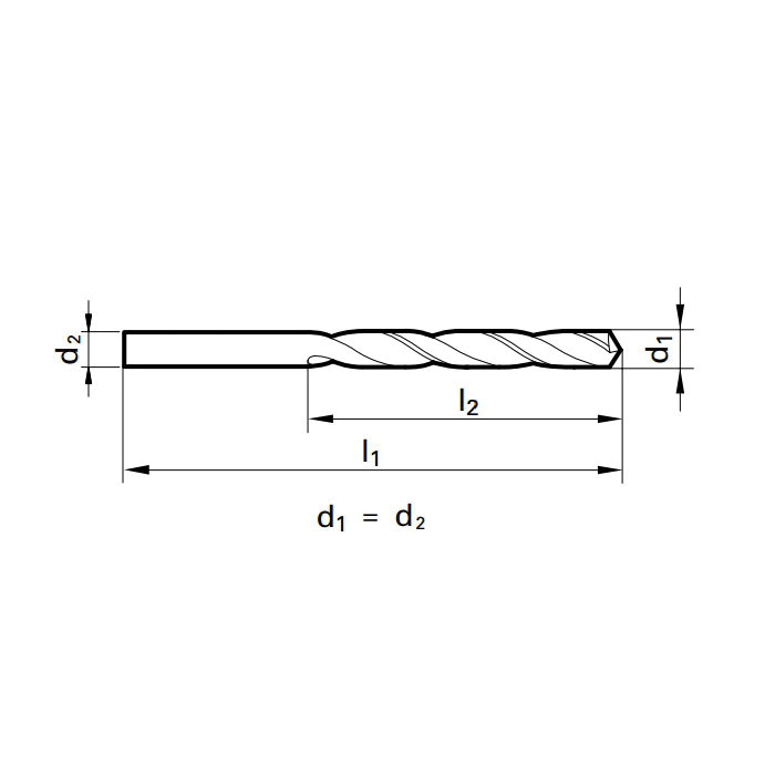 Guhring 9005520077000 552 Type GT80 Stub Length Drill, 7.7 mm Drill - Metric, 0.3031 in Drill - Decimal Inch, HSS, Nitrided Lands