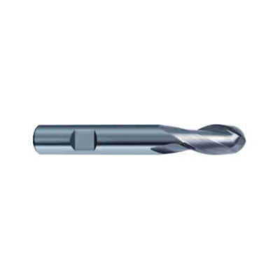 Guhring 9030240100000 3024 Uni-Pro Center Cutting General Purpose Standard Length Universal Ball Nose End Mill, 10 mm Dia Cutter, 19 mm Length of Cut, 2 Flutes, 10 mm Dia Shank, 72 mm OAL, Bright