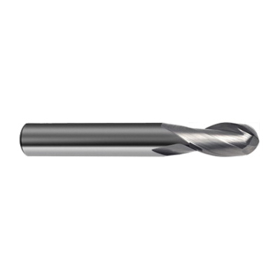 Guhring 9031570015900 3157 Uni-Pro Center Cutting General Purpose Standard Length Universal Ball Nose End Mill, 1/16 in Dia Cutter, 3/16 in Length of Cut, 2 Flutes, 1/8 in Dia Shank, 1-1/2 in OAL, Bright