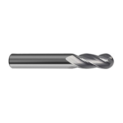 Guhring 9031640190500 3164 Uni-Pro Center Cutting General Purpose Long Length Universal Ball Nose End Mill, 3/4 in Dia Cutter, 2-1/4 in Length of Cut, 4 Flutes, 3/4 in Dia Shank, 5 in OAL, Bright