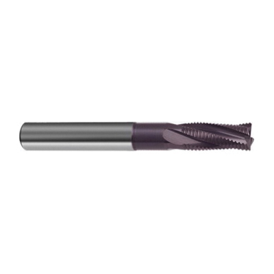 Guhring 9031900063500 3190 ROUGH-TECH 54/GS100 H Center Cutting General Purpose Long Length Necked Roughing End Mill, 1/4 in Dia Cutter, 3/4 in Length of Cut, 4 Flutes, 1/4 in Dia Shank, 3 in OAL, FIREX® Coated