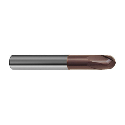 Guhring 9038480020000 3848 GF500 B Center Cutting Precision Contouring Die/Mold Standard Length Ball Nose End Mill, 2 mm Dia Cutter, 3 mm Length of Cut, 2 Flutes, 6 mm Dia Shank, 57 mm OAL, Nano-Si® Coated
