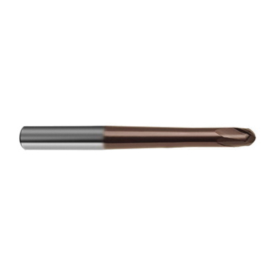 Guhring 9038490020000 3849 GF500 B Center Cutting Long Length Precision Contouring Die/Mold Ball Nose End Mill, 2 mm Dia Cutter, 3 mm Length of Cut, 2 Flutes, 6 mm Dia Shank, 80 mm OAL, Nano-Si® Coated