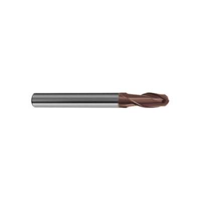 Guhring 9038540060000 3854 GF500 B Center Cutting Precision Contouring Die/Mold Standard Length Ball Nose End Mill, 6 mm Dia Cutter, 12 mm Length of Cut, 2 Flutes, 6 mm Dia Shank, 57 mm OAL, Nano-Si® Coated