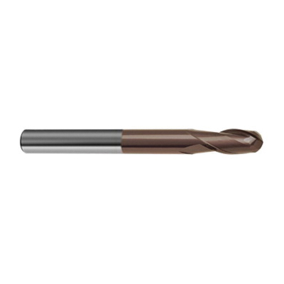 Guhring 9038660040000 3866 GF500 B Center Cutting Long Length Precision Contouring Die/Mold Ball Nose End Mill, 4 mm Dia Cutter, 8 mm Length of Cut, 2 Flutes, 4 mm Dia Shank, 80 mm OAL, Nano-Si® Coated