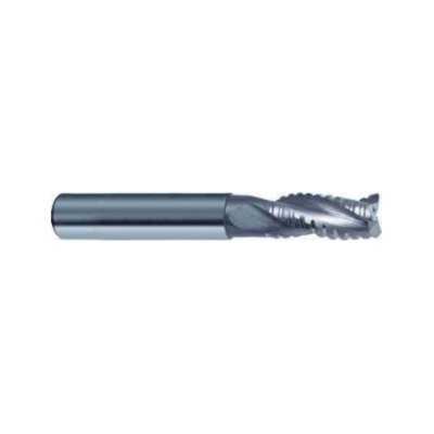 Guhring 9042660063500 4266 RF100 A/WF Center Cutting High Performance Standard Length Roughing End Mill, 1/4 in Dia Cutter, 3/4 in Length of Cut, 3 Flutes, 1/4 in Dia Shank, 2-1/2 in OAL, Bright