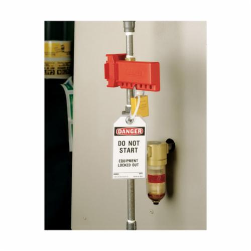 North® by Honeywell BS02R B-Safe® Ball Valve Lockout, Fits Minimum Handle Size: 7/8 in W, Fits Minimum Pipe Size: 1-1/2 in, Fits Maximum Pipe Size: 2-1/2 in, 1 Padlocks, -50 deg F Min, 360 deg F max